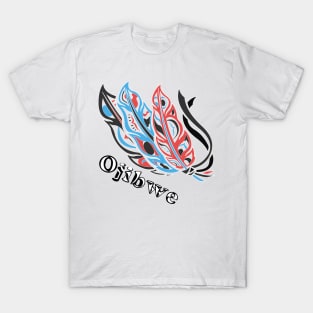 Triple Ojibwe Feathers T-Shirt